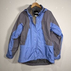 The North Face Gore-Tex Mountain Parka Jacket Blue Grey Womens Large Vintage